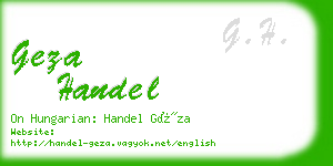 geza handel business card